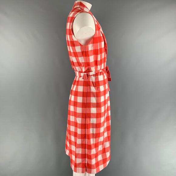 LA PERLA Size L Red White Checkered Nylon Elastane Robe - Picture 3 of 5